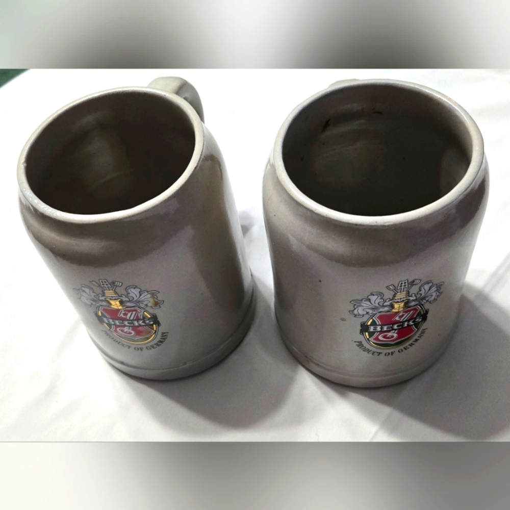 vintage original Gerz .5 Liter Beck's German beer stein. Set of 2